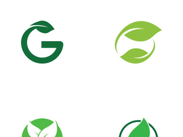 Natural green leaf logo design. preview picture