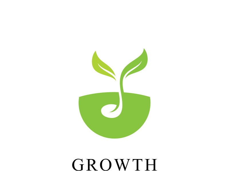 Green seed logo icon vector illustration