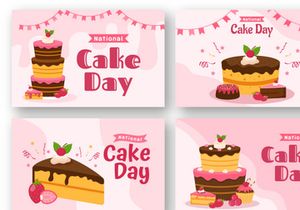 11 National Cake Day Vector Illustration