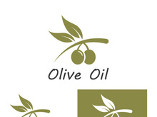 Branched olive fruit logo with creative idea.