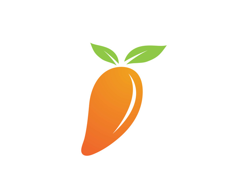 Mango in flat style. Mango vector logo. Mango