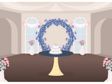 Banquet hall flat color vector illustration preview picture