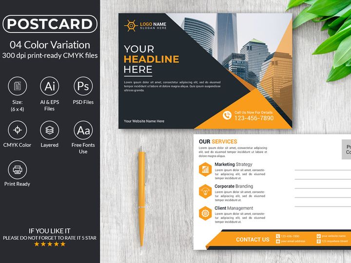 Corporate Postcard Design Template