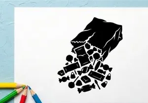 Black and White Hand Holding Falling Debris and Rocks