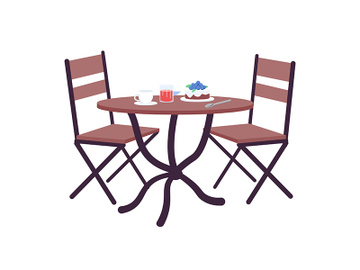 Cafe table with order flat color vector object preview picture