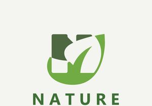 Letter N nature ecology logo with leaves suitable for business garden template vector