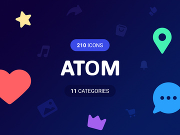 ATOM Icons! 210 Vector icons preview picture