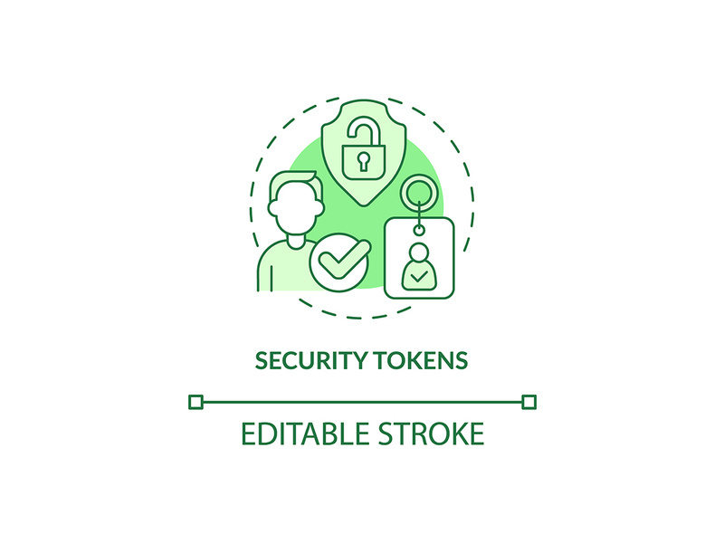 Security tokens green concept icon