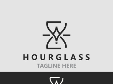 Hourglass logo ancient vintage style object design template flat vector preview picture