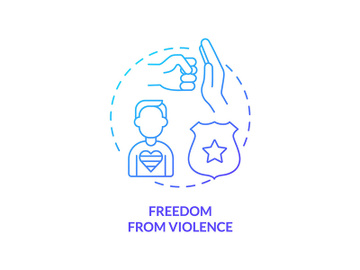 Freedom from violence blue gradient concept icon preview picture