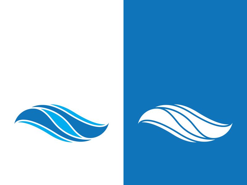 Wave beach vector illustration design logo