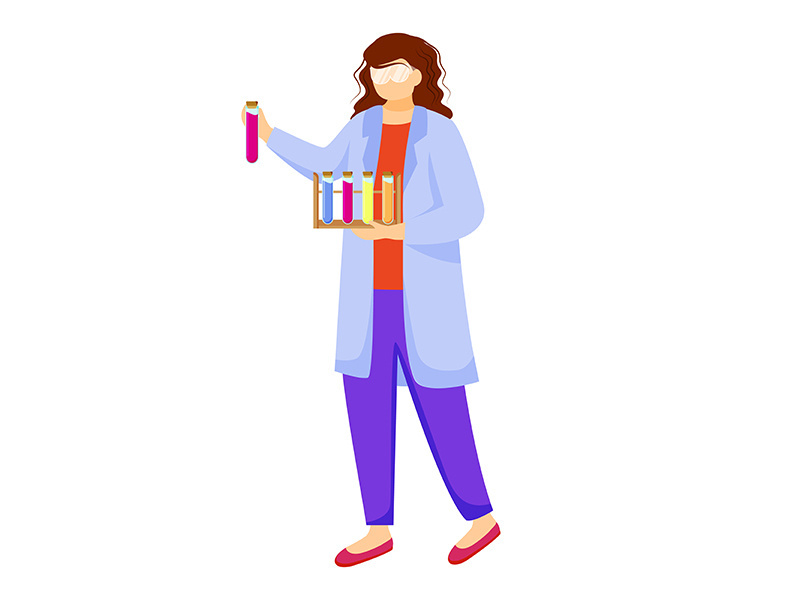 Scientists in lab coats flat vector illustration
