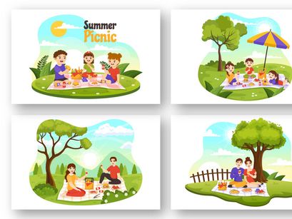 15 Summer Holiday Picnic Illustration