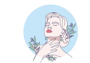 Line Art Flower Drawing Women