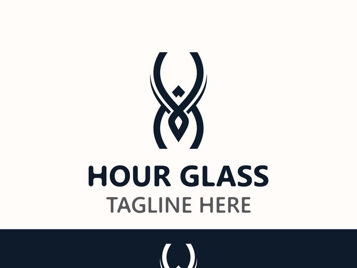 Hourglass logo ancient vintage style object design template flat vector