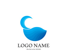 Wave beach vector illustration design logo