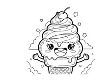angry ice cream character melting vector illustration