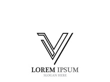 V Logo Template vector