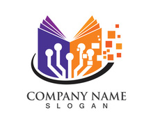 Digital book logo technology vector icon design