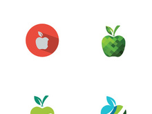 Colorful apple fruit logo design.