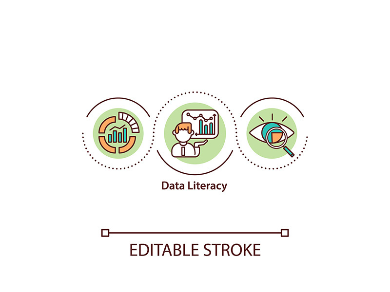 Data literacy concept icon