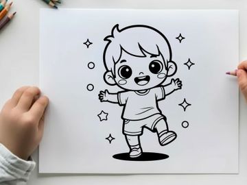 Cute toddler dancing joyfully vector illustration flat design preview picture