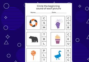 Circle the beginning sound of each picture. Educational game for kids