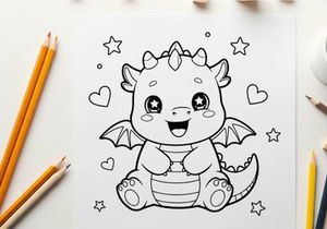 Cute happy bat baby with hearts vector illustration