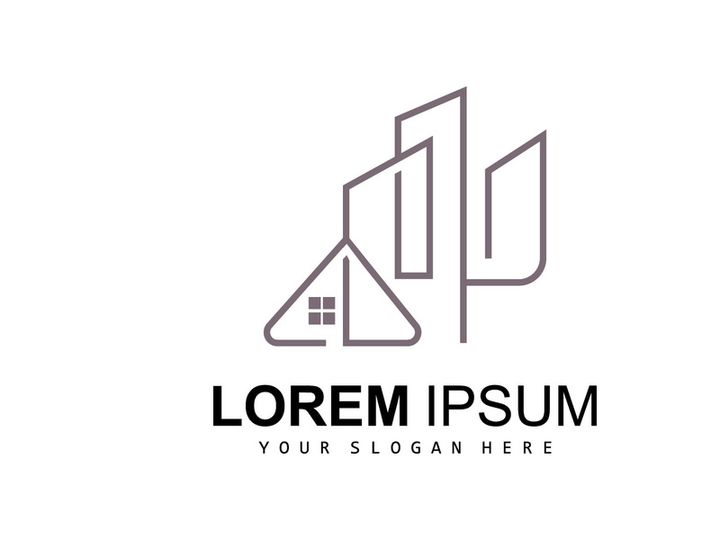 House Logo, Building Furniture Design, Construction Vector, Property Brand Icon, Real Estate, Housing