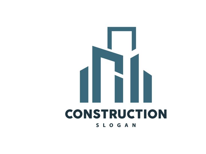 Building Logo, Vector For Building Construction, Premium Simple Line Design