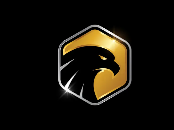 Eagle head in polygon shape vector logo template, Mascot head of an Eagle