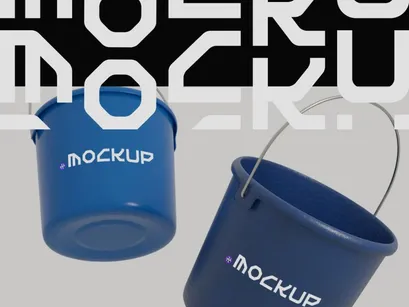 Plastic Carrying Bucket Mockup