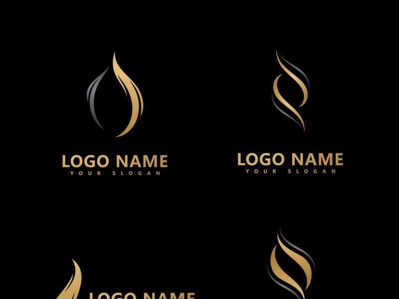 Hair logo  hair wave icon  vector template