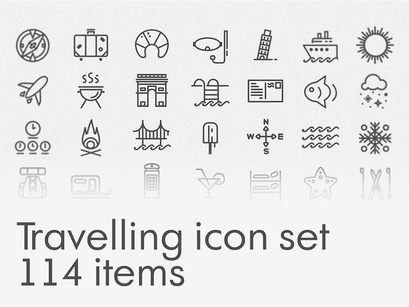 Free Travelling icon set [AI]