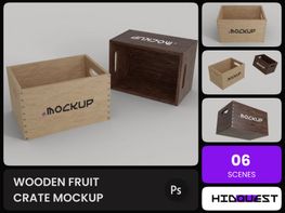 Imagem de visualização de Wooden Fruit Crate Mockup