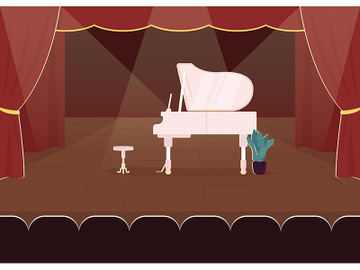Piano concert flat color vector illustration preview picture