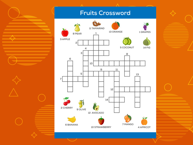 Crossword puzzle for kids. Educational game for children. worksheet for preschool kids