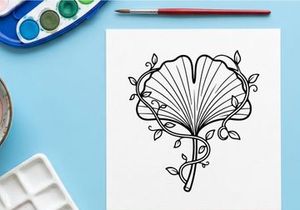 Estrutura Decorativa em Forma de Coração com Acentos de Folhas. Design floral elegante para temas românticos ou de casamento.