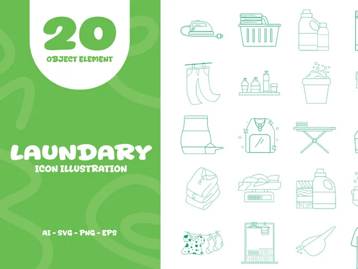 Laundry line Icon Illustration