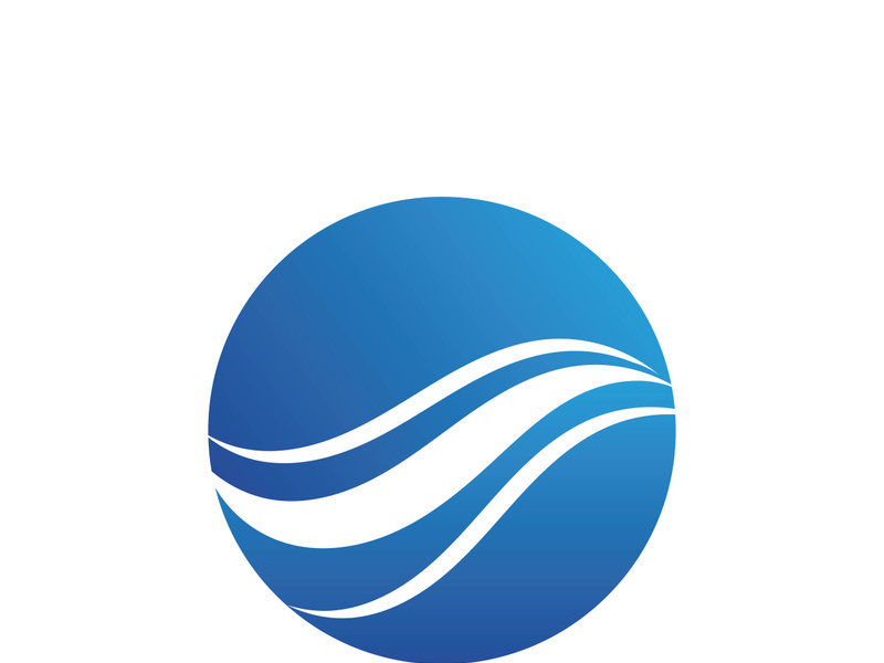 Water wave icon vector template logo