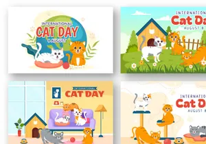 16 International Cat Day Illustration
