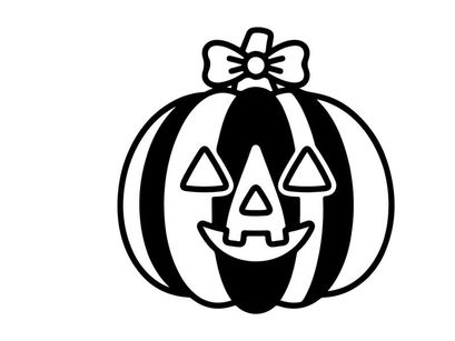 Calabaza de Halloween con cara espeluznante y pajarita. Decoración clásica de calabaza tallada para celebraciones otoñales festivas.