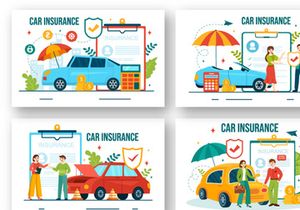 12 Car Insurance Vector Illustration