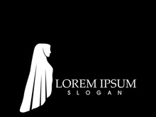 Hijab logo black background vector