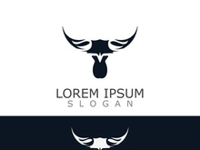 Horns Animal bull simple logo design vector template