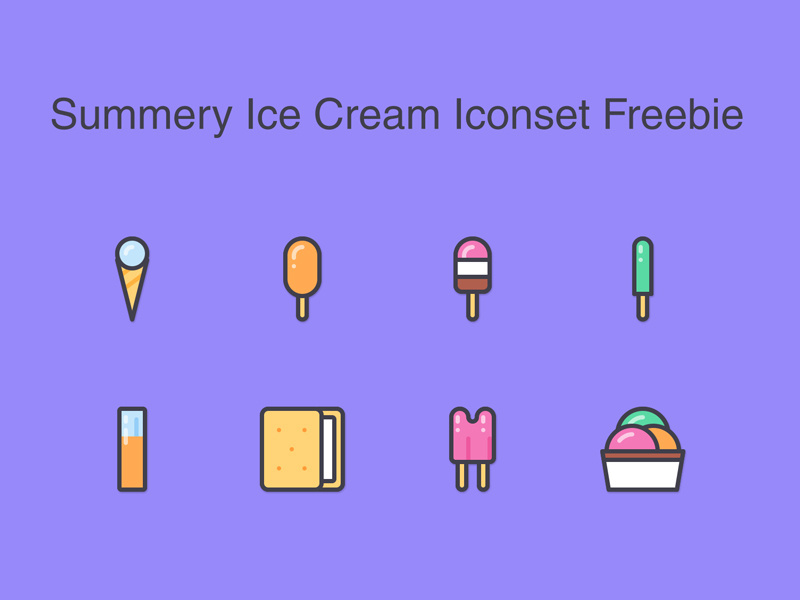 Summery Ice Cream Icons