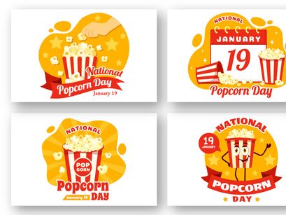 12 National Popcorn Day Illustration