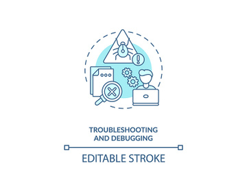 Troubleshooting and debugging concept icon preview picture
