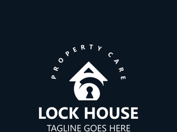 Lock House secure logo design, smart key home vector concept template preview picture