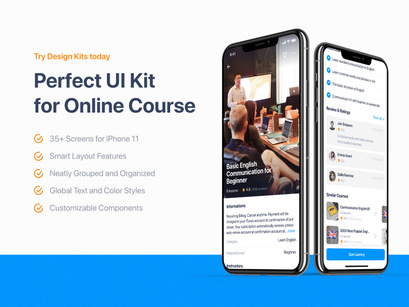 Edulake - Online Course UI Kit for Adobe XD